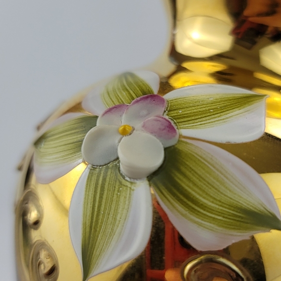 Tre Fouchi 24k Gold Trim Art Glass Bud Vase - Picture 3 of 12